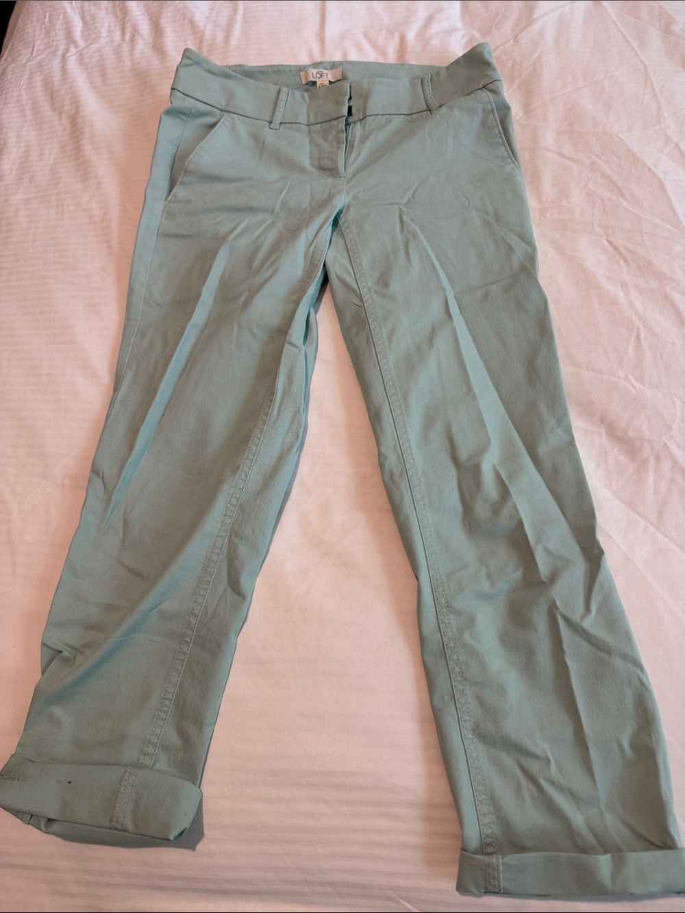 LOFT size 2 Mint Green Boot-Cut Pants